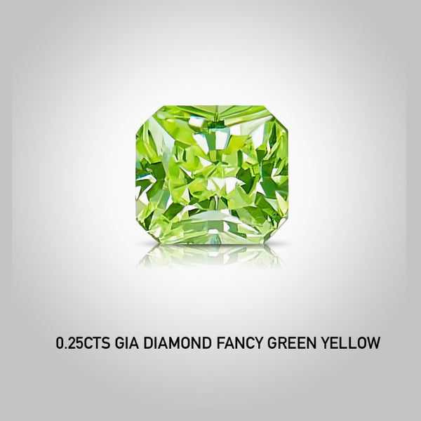 0.25Ct GIA Certificate Natural Diamond Fancy Green Yellow Color eye clean quality Gemstone Wbgem AD22