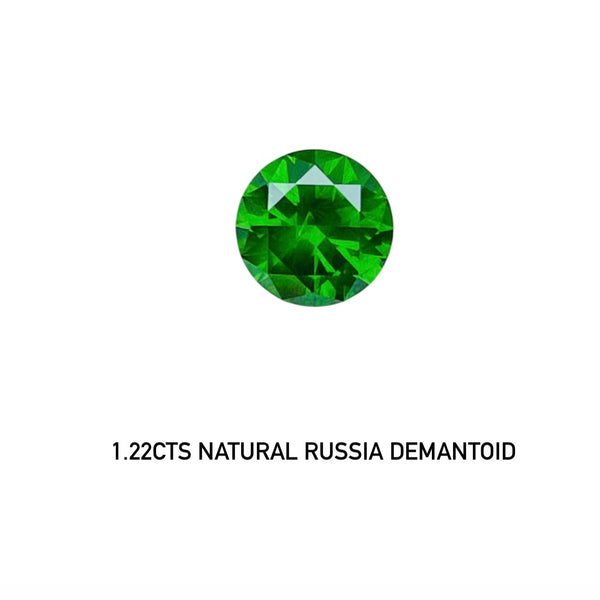 1.22Ct Natural russia demantoid unheated  gemstone loose stone vivid green color diamond cutting clean clarity at slight horail WB Gem DMR02