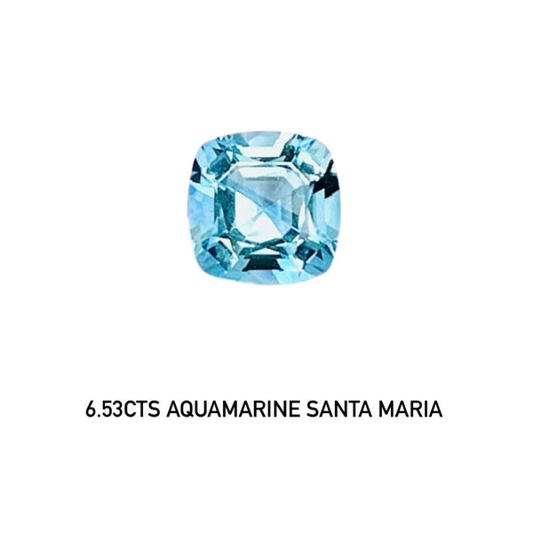 Santa Maria Color 6.53ct Natural Aquamarine loose stone gemstone perfect cut brazil WB Gems  AQA22