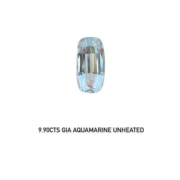 GIA certificated 9.88Ct Natural aquamarine Brazilian gemstone Precision Cut Advanced Custom Design WB Gems AQA05