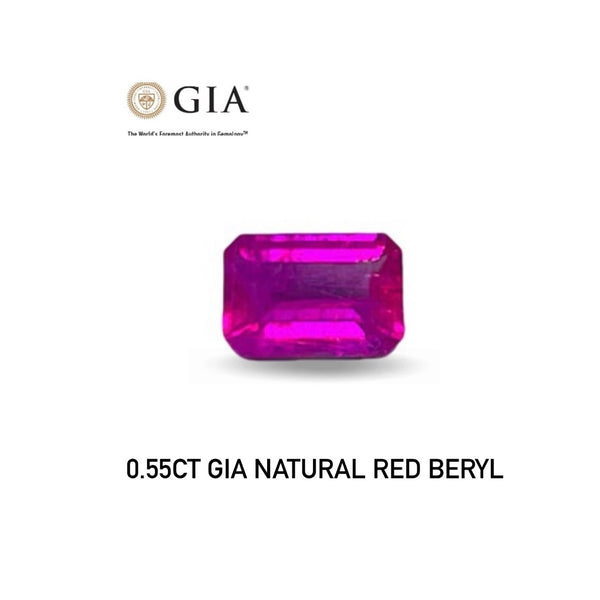 collection GlA GlA Red emrald red beryl rare size 0.55 carat cleanest collection RE09