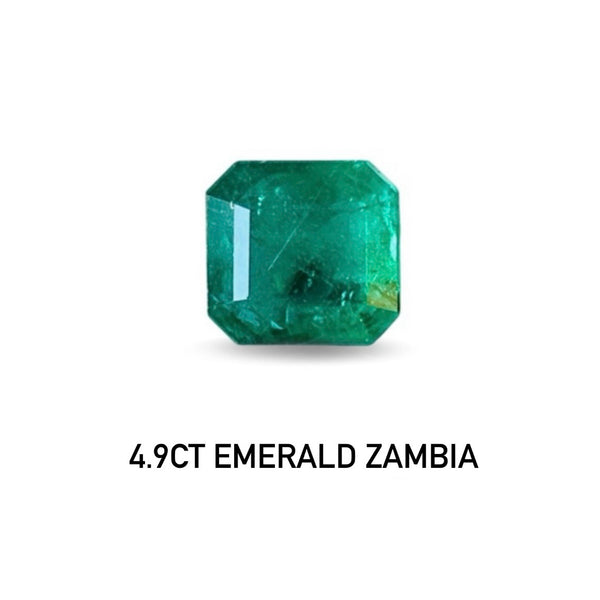 4.90ct AIGS certificate natural emerald loose stone clean surface fine cut vivid green WB Gems EMA48