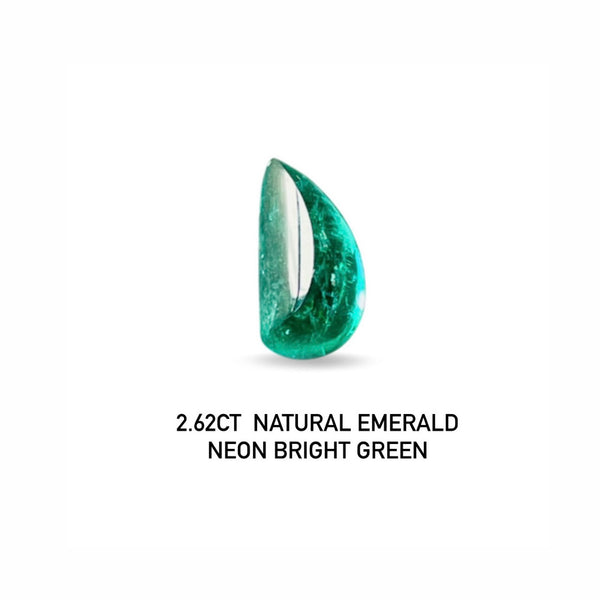 2.62ct Guild Certificate Natural Emerald Beryl High-purity crystals neon bright green color gemstone EMA78