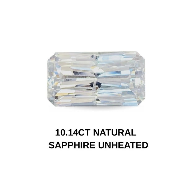 10.14 carat Natural Sapphire unheated pure white Loose Stone srilanka perfect Cut Gemstone by GIT Certificate WB gems SA03