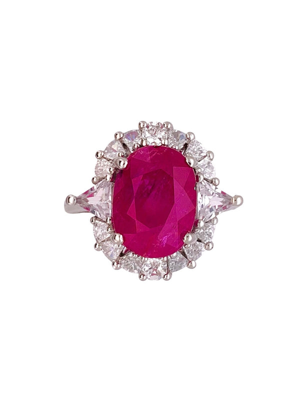 5.46ct Unheated Burma Collectors Mogok Ruby Ring  Certified GRS GIA Gemstone E051
