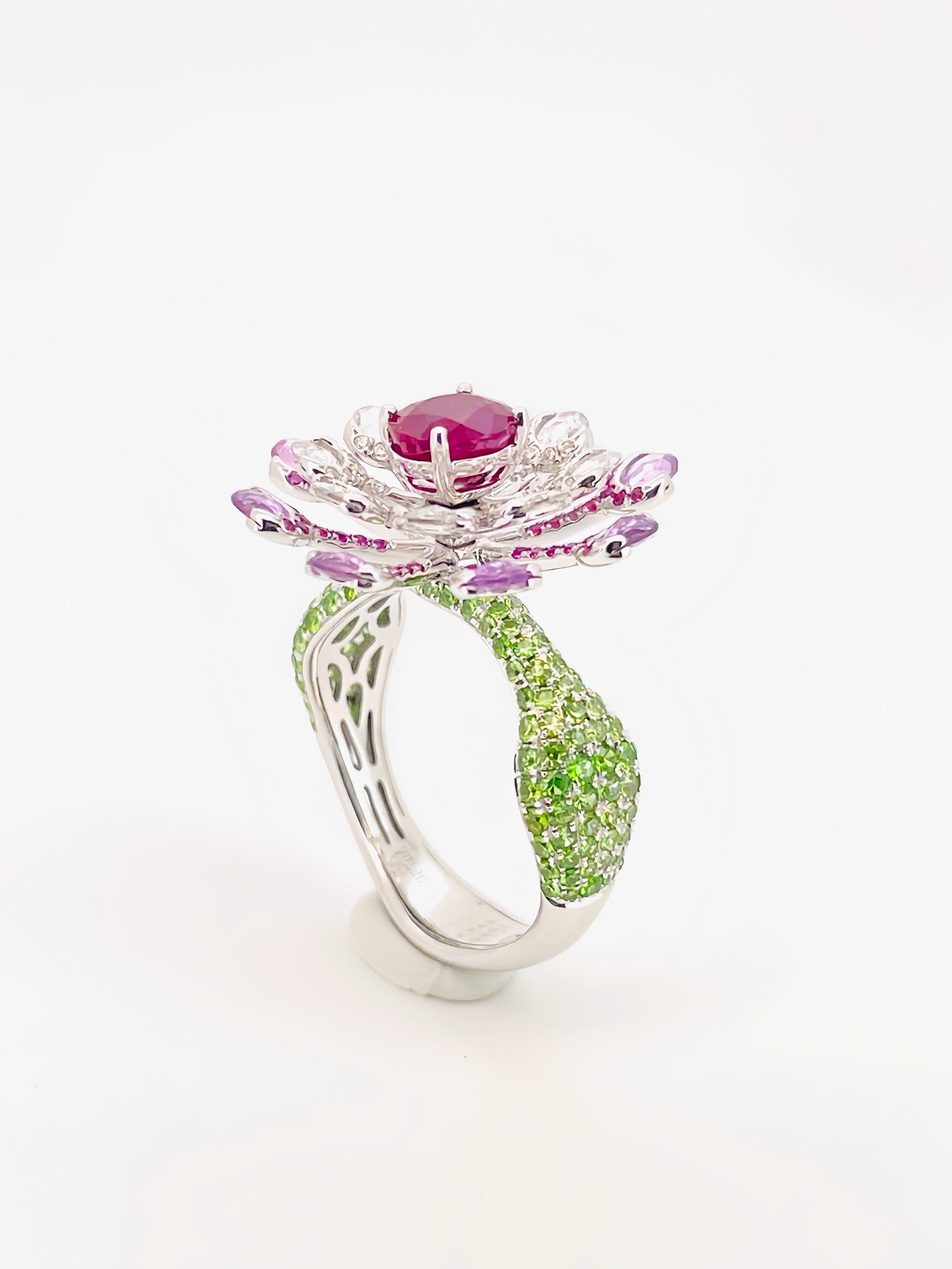 Luxury Art Firework Ring 1.05 carat Burma ruby Unheated Pigeon Blood U ...