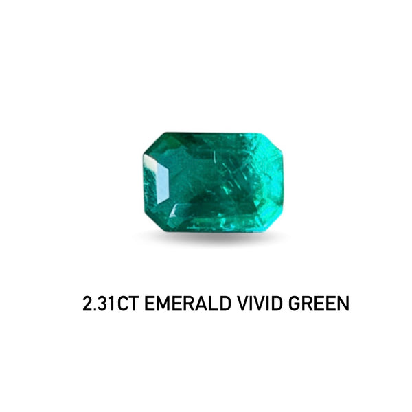 Natural Emerald vivid green Zambia Gemstone AIGS Certificate 2.31 Ct fine cut minor oil~ WB Gems~ EMA40