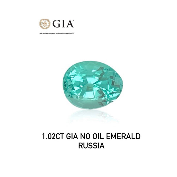 1.02ct GlA Certificate No Oil Emerald RussiaNeon color Eye Clean Clarity EMA133