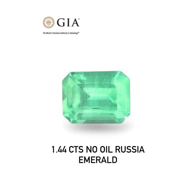 1.44 ct GIA No oil Russia Emerald Neon Geeen Color EMA136