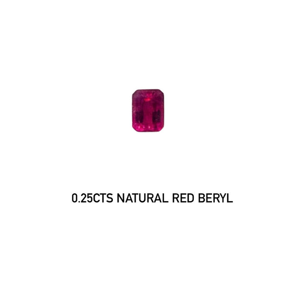 0.25ct Natural Red emerald red beryl Unheated eye clean clarity Red color American Gemstone Wbgem RE12
