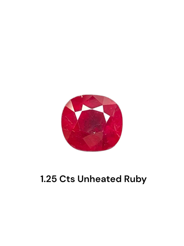 1.25Cts AIGS Certified Natural Burma Ruby Unheated Pigeon Blood color eye clean quality Gemstone Wbgem RMA97