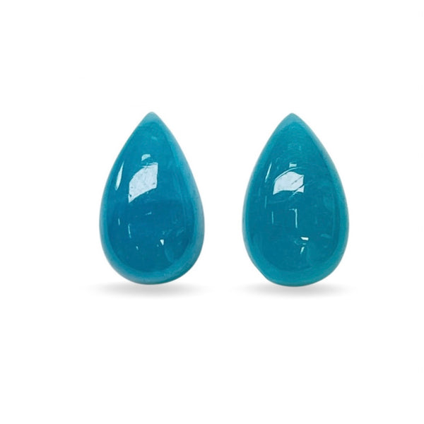 Pair 8.49ct GIA Certified Natural Paraiba Brazil Cabuchon Neon blue color Gemstone Wbgem PRC26