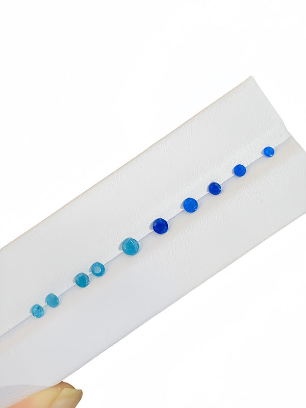 选择 0.2-0.12 克拉天然华恩宝石裸石鲜艳的蓝色精细切割干净的克拉丽德国 WB 宝石 HYA11