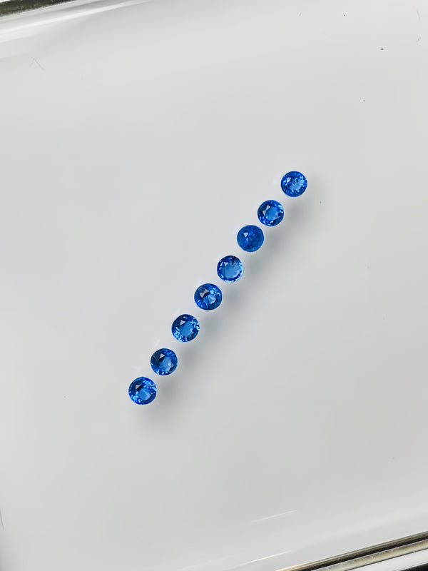 天然 Huayne 德国宝石鲜艳蓝色干净净度适合制作珠宝 0.37/ 8 -2.4 毫米尺寸 ~WB 宝石 ~BB1