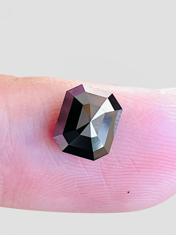 GIT certificated 2.10Ct Natural black diamond gemstone loose stone sugarloaf cut clean clarity afraican WB Gem D74