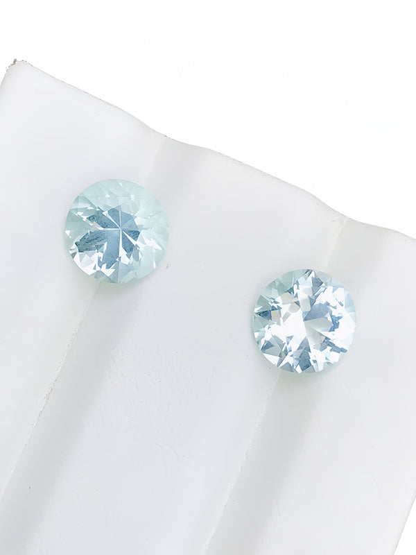 一对 5 克拉天然海蓝宝石宝石裸石美丽精密切割设计巴西 WB 宝石 AQC18