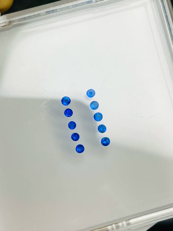 天然 Huayne 德国宝石鲜艳蓝色圆形洁净净度 0.28 克拉/10 -2 毫米尺寸 ~WB 宝石 ~BB1