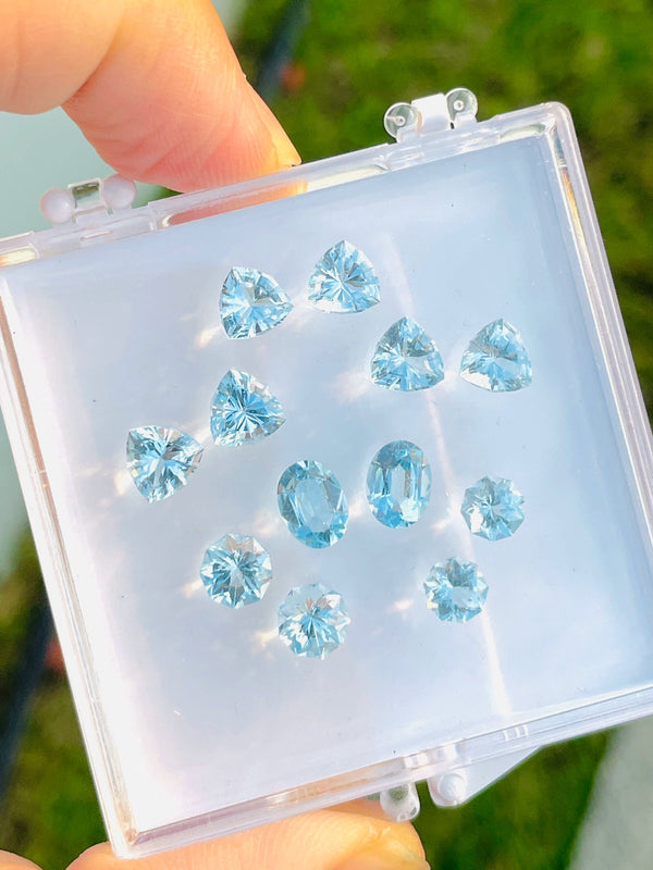 所有配对均完美，但海蓝宝石天然宝石裸石 1.23 克拉至 1.93 克拉 WB 宝石 AQB02