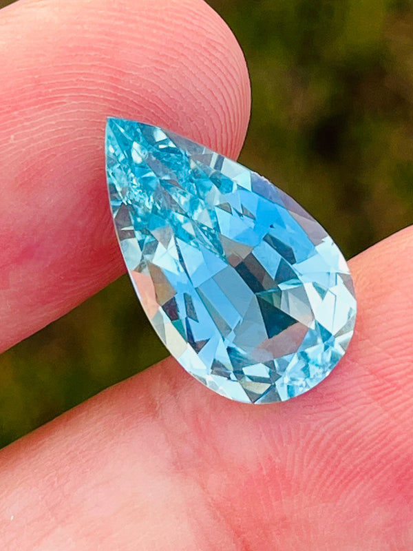 7.66 克拉圣海洋色天然海蓝宝石宝石精细切割高级巴西设计 WB 宝石 AQA31