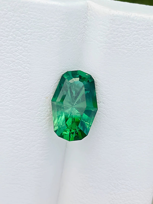 独特的浓绿色 3.86 克拉天然碧玺宝石原石，产自莫桑比克 WB Gem TMA39