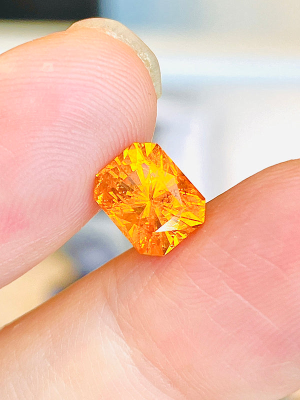 4,46 ct natürlicher Fanta-Granat-Spessartin-Edelstein Nigeria Fanta-Farbe loser Stein Präzisionsschliff WB Gem SAA13