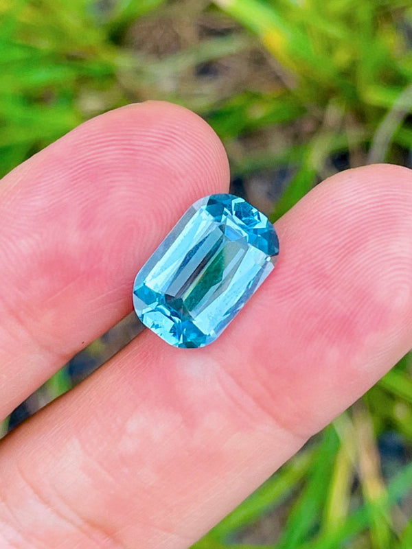 6,13 ct Santa Maria Farbe Aquamarin Natural Deutschland Perfect Cut Edelstein Advanced GUILD zertifiziert WB Gems AQA17