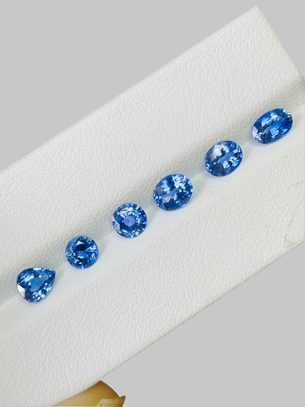 天然蓝宝石宝石裸石皇家蓝色斯里兰卡单颗和一对 WB 宝石 SB03 SB04 SB05 SB06 