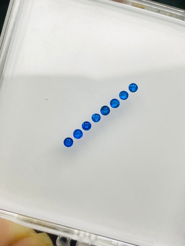 天然 Huayne 德国宝石鲜艳蓝色圆形洁净净度 0.27 克拉/8 -2.2 毫米尺寸 ~WB 宝石 ~BB1